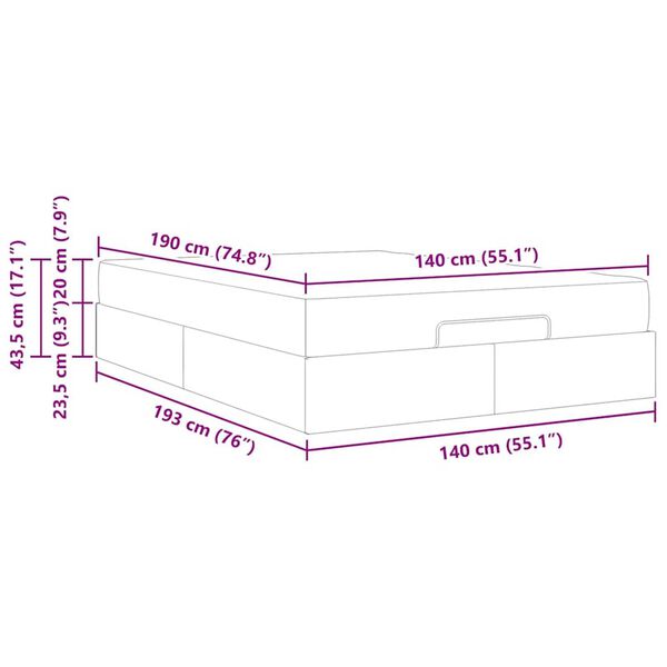vidaXL Σκελετός Κρεβατιού με στρώμα Μαύρο 140 x 190 cm Βελούδο