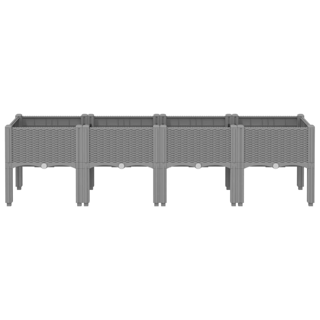 vidaXL Ζαρντινιέρα Κήπου με Πόδια Αν. Γκρι 160x40x42 εκ Πολυπροπυλένιο