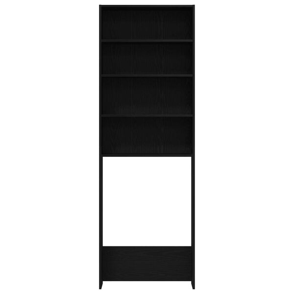 vidaXL Ντουλάπα Πλυντηρίου Μαύρη Βελανιδιά 64x24x190 εκ Επεξεργασμένο Ξύλο