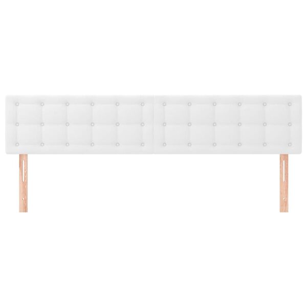 vidaXL Κεφαλάρια Κρεβατιού 2 τεμ. Λευκό 100x5x78/88 εκ.Συνθετικό Δέρμα