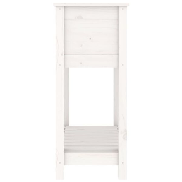 vidaXL Ζαρντινιέρα με Ράφι Λευκή 82,5x34,5x81 εκ. Μασίφ Ξύλο Πεύκου