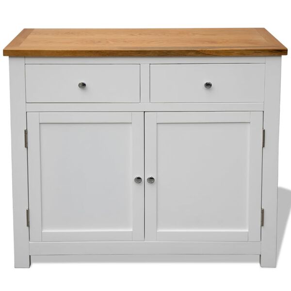 vidaXL Ντουλάπι / Ψηλός Μπουφές 90 x 33,5 x 83 εκ. Μασίφ Ξύλο Δρυός