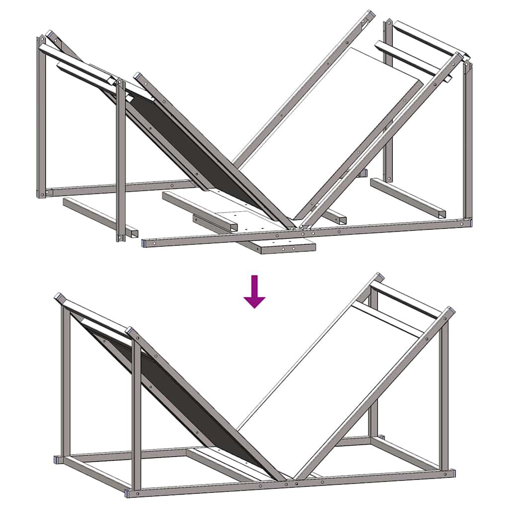 vidaXL Ράφι Καυσόξυλων Λευκό 70x43x34,5 εκ. Χάλυβας ψυχρής έλασης