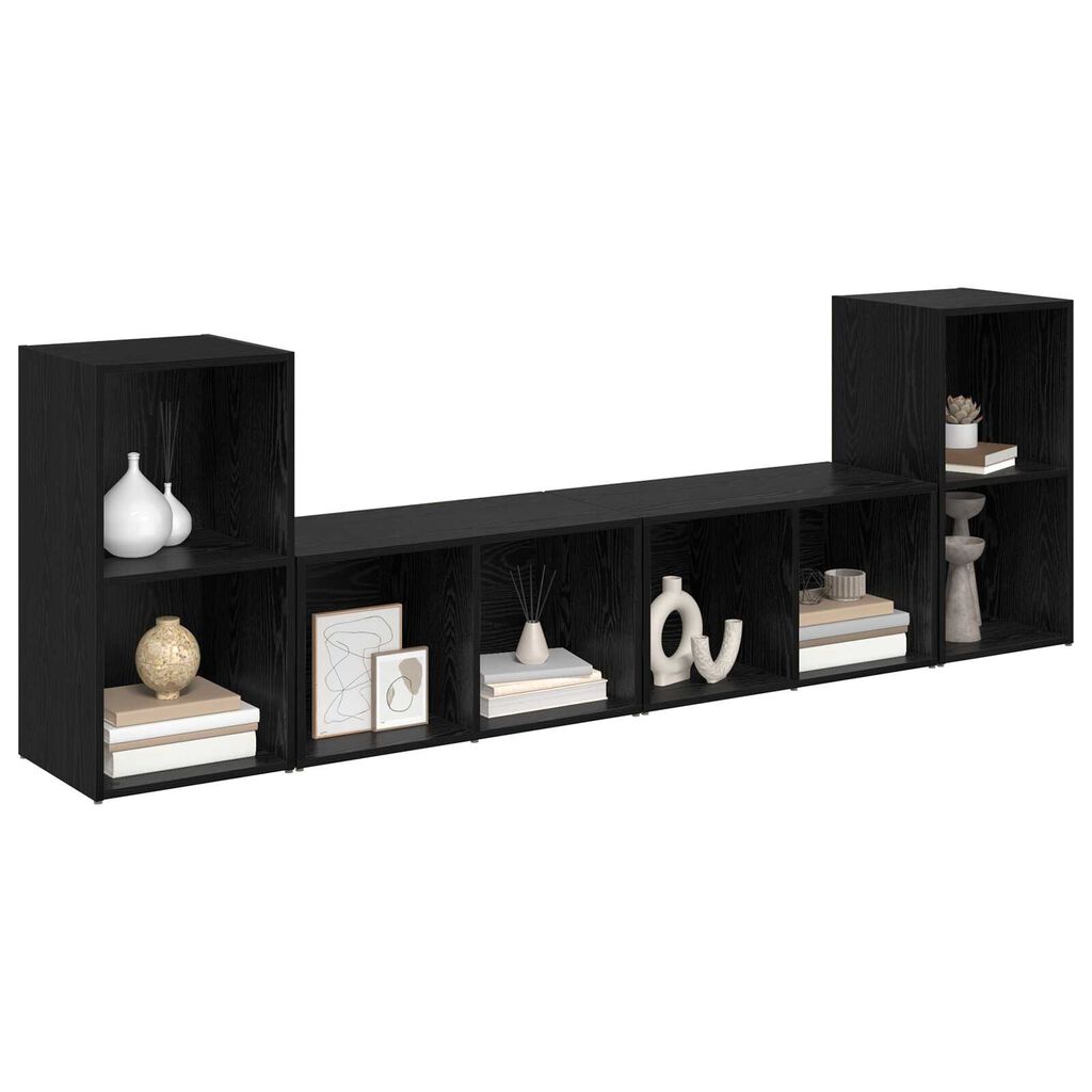 vidaXL Σετ επίπλου τηλεόρασης 4 pcs Μαύρη Δρυς 72 x 35 x 36.5 cm