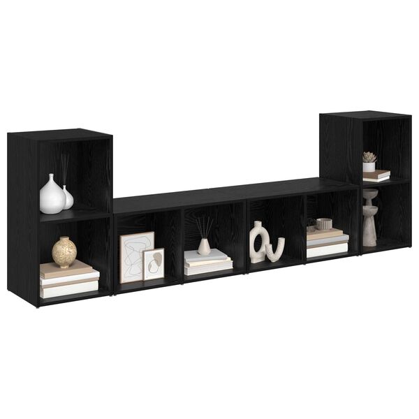 vidaXL Σετ επίπλου τηλεόρασης 4 pcs Μαύρη Δρυς 72 x 35 x 36.5 cm