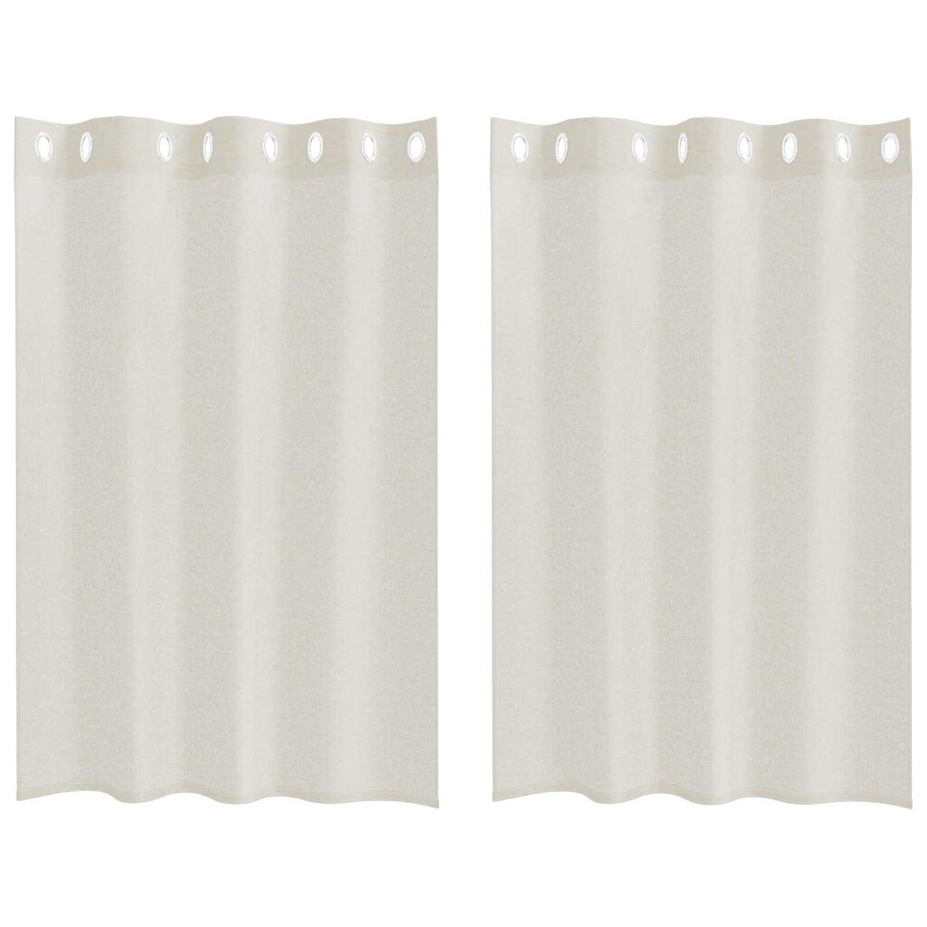 vidaXL Κουρτίνες με κουρτίνες 2 pcs Κρεμ 140 x 140 εκ. Πολυεστέρας
