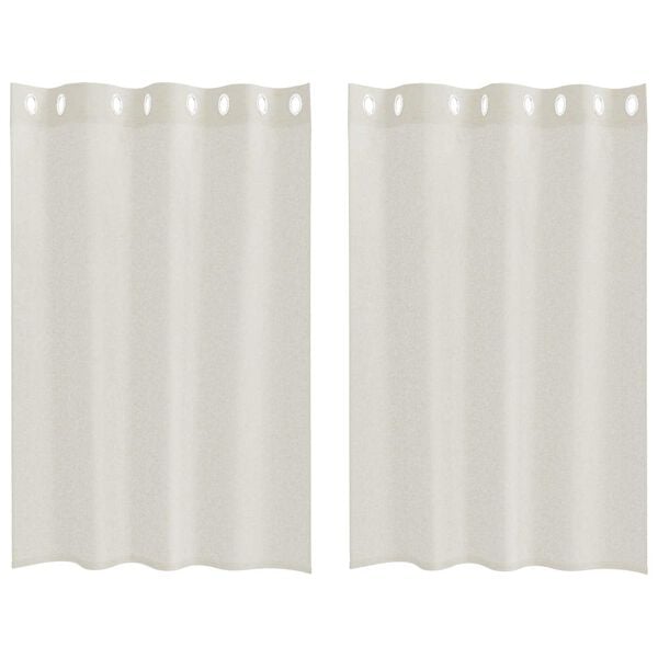 vidaXL Κουρτίνες με κουρτίνες 2 pcs Κρεμ 140 x 140 εκ. Πολυεστέρας