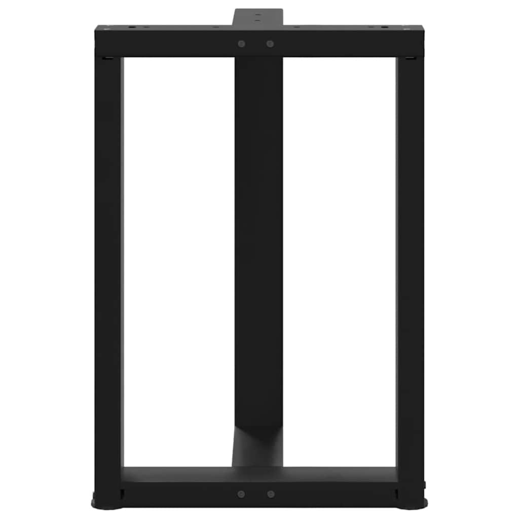 vidaXL Πόδια τραπεζαρίας σχήμα T 2 τεμ. Μαύρο 60x35x(72-73) εκ. Ατσάλι