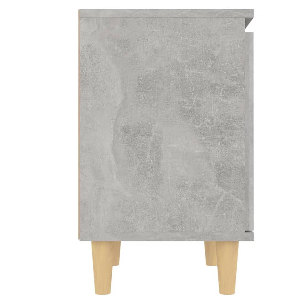 vidaXL Κομοδίνο Γκρι Σκυροδέματος 40 x 30 x 50 εκ. Μασίφ Ξύλινα Πόδια