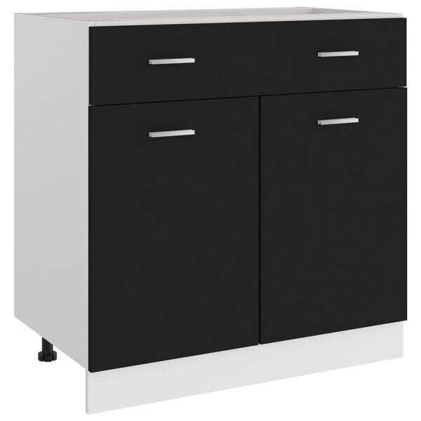 vidaXL Ντουλάπι με Συρτάρι Lyon Μαύρο 80x46x81,5 εκ. Επεξ. Ξύλο