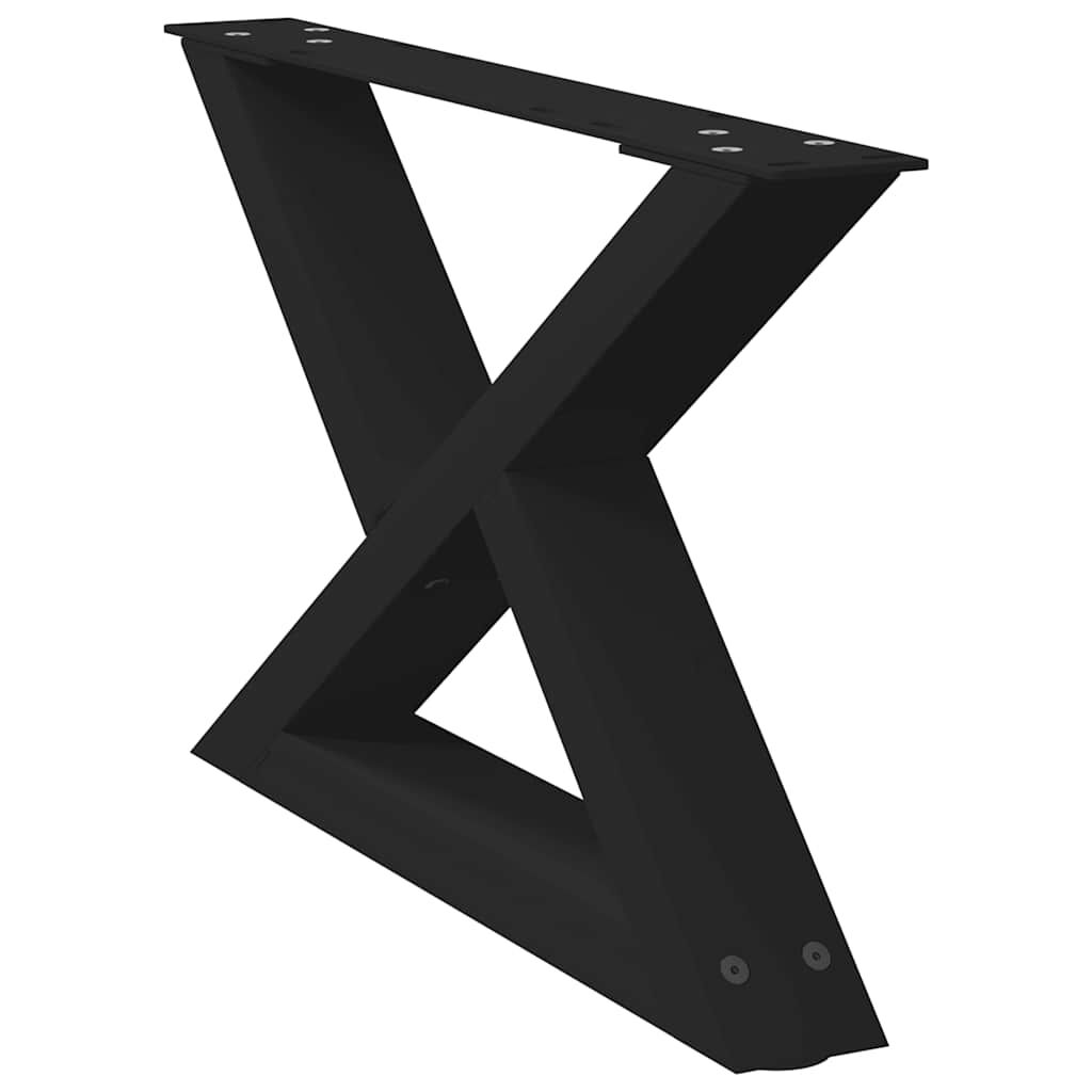 vidaXL Πόδια τραπεζιού σαλονιού 2 τεμάχια Μαύρο 50x(30-31,3) cm Ατσάλι