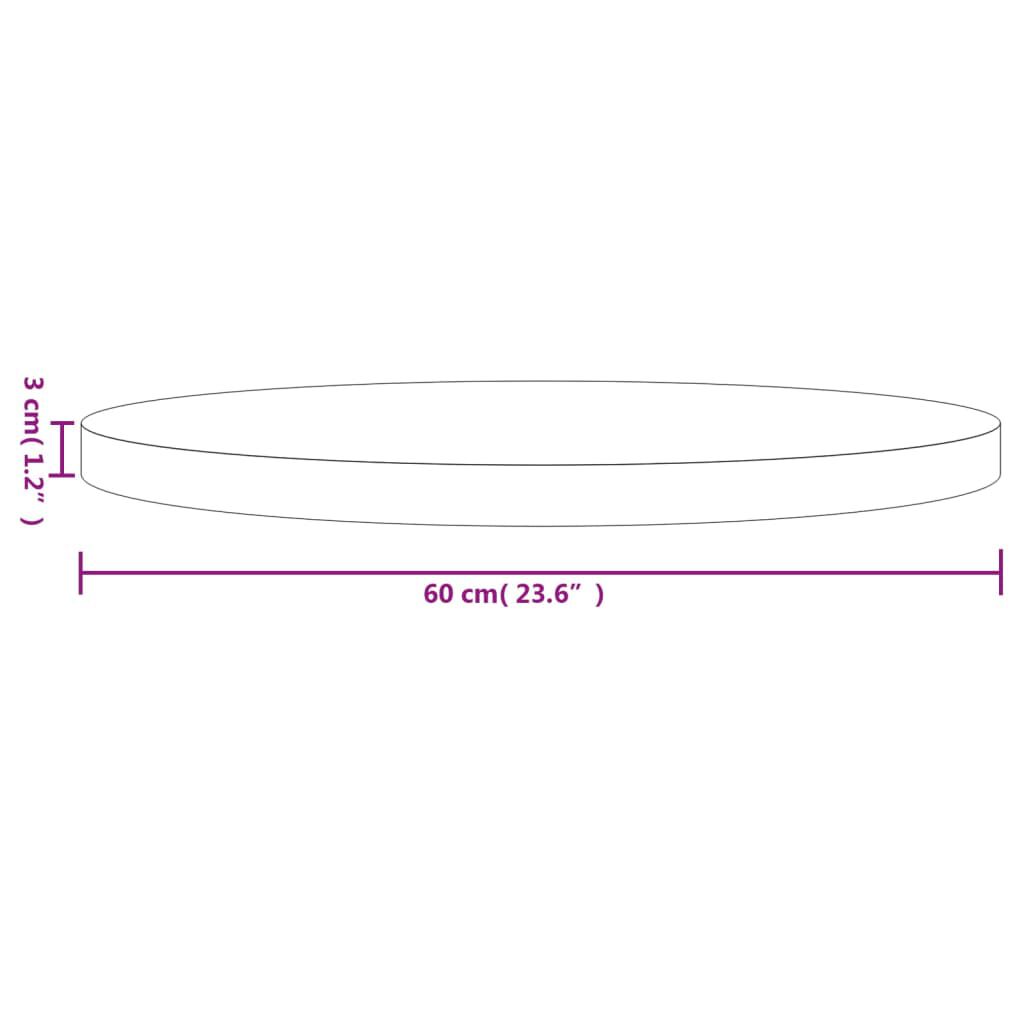 vidaXL Επιφάνεια Τραπεζιού Στρογγυλή Λευκή Ø60x3 εκ. Μασίφ Ξύλο Πεύκου