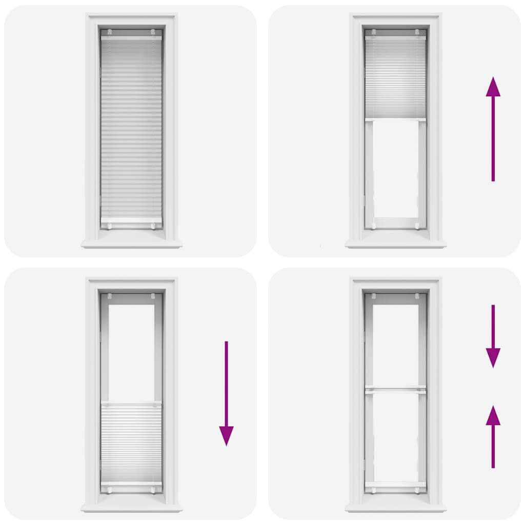 vidaXL Πλισέ περσίδα Λευκό 45x150 cm Πλάτος υφάσματος 44,4 cm