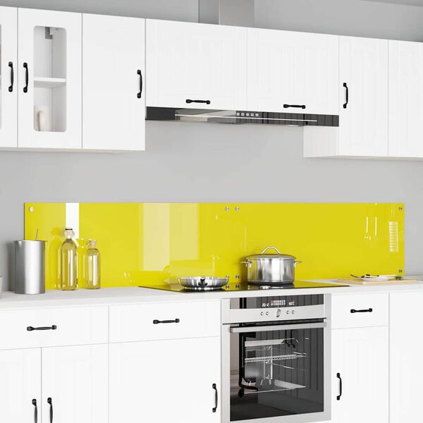 vidaXL Πίσω Πάνελ Κουζίνας 2 pcs Κίτρινο 110 x 40 cm σκληρυμένο γυαλί
