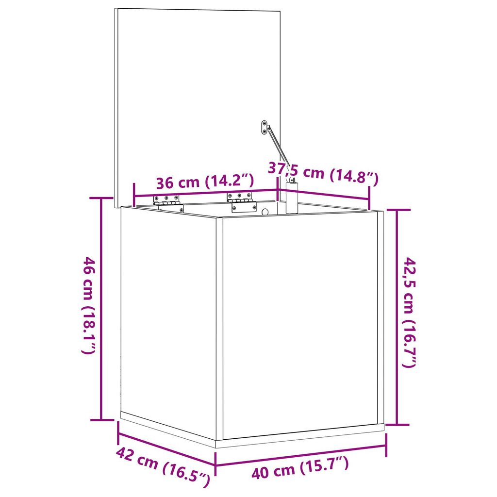 vidaXL Κουτί Αποθήκευσης Artisan Oak 40x42x46 εκ. Φτιαγμένο από Ξύλο