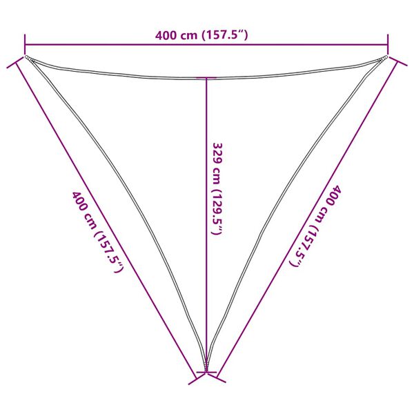 vidaXL Πανί Σκίασης Πορτοκαλί 4 x 4 x 4 μ. 160 γρ./μ² από HDPE