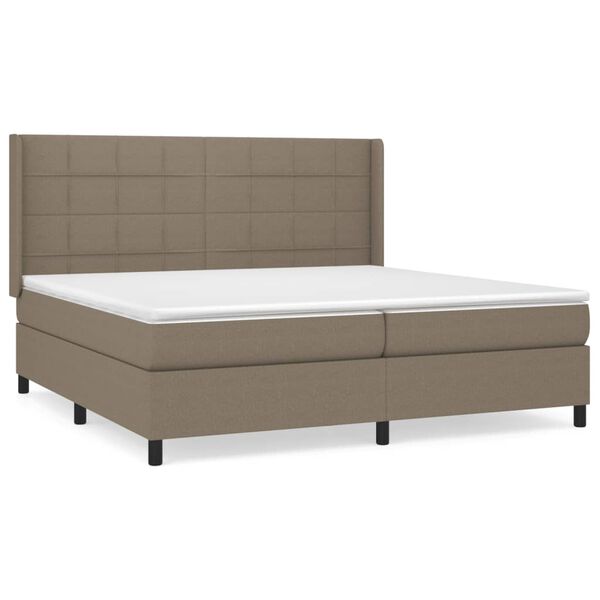 vidaXL &Kappa;&rho;&epsilon;&beta;ά&tau;&iota; Boxspring &mu;&epsilon; &Sigma;&tau;&rho;ώ&mu;&alpha; Taupe 200x200 &epsilon;&kappa;. &Upsilon;&phi;&alpha;&sigma;&mu;ά&tau;&iota;&nu;&omicron;