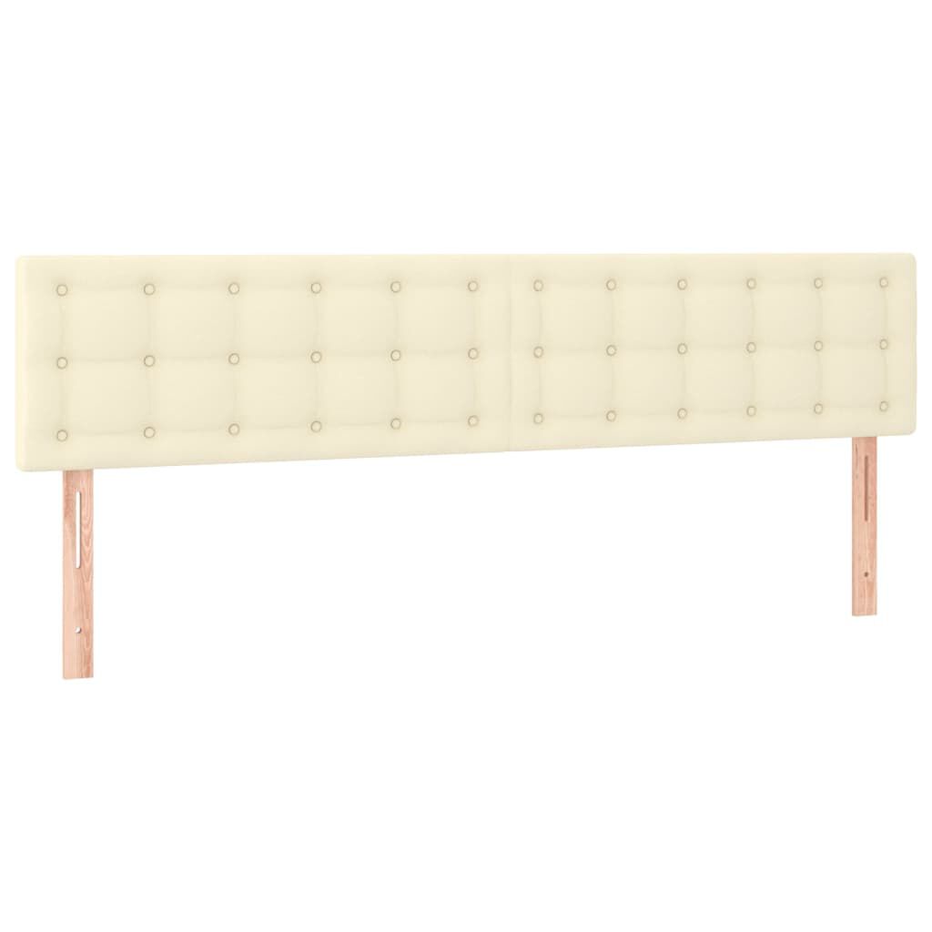 vidaXL Κεφαλάρια Κρεβατιού 2 τεμ Κρεμ 90x5x78/88 εκ. Συνθετικό Δέρμα