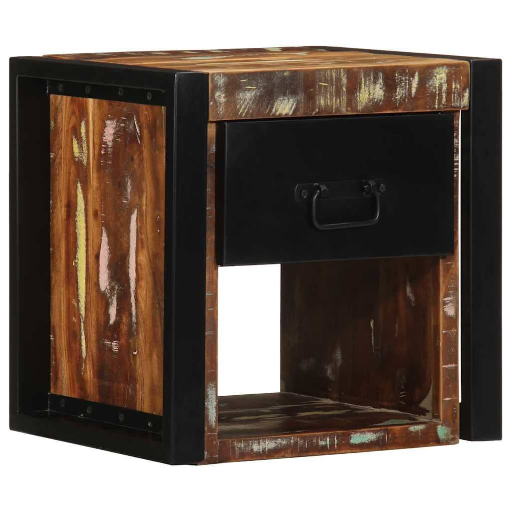 vidaXL Κομοδίνο Πολύχρωμο 40x35x40 cm Στερεό ξύλο αναγεννημένο