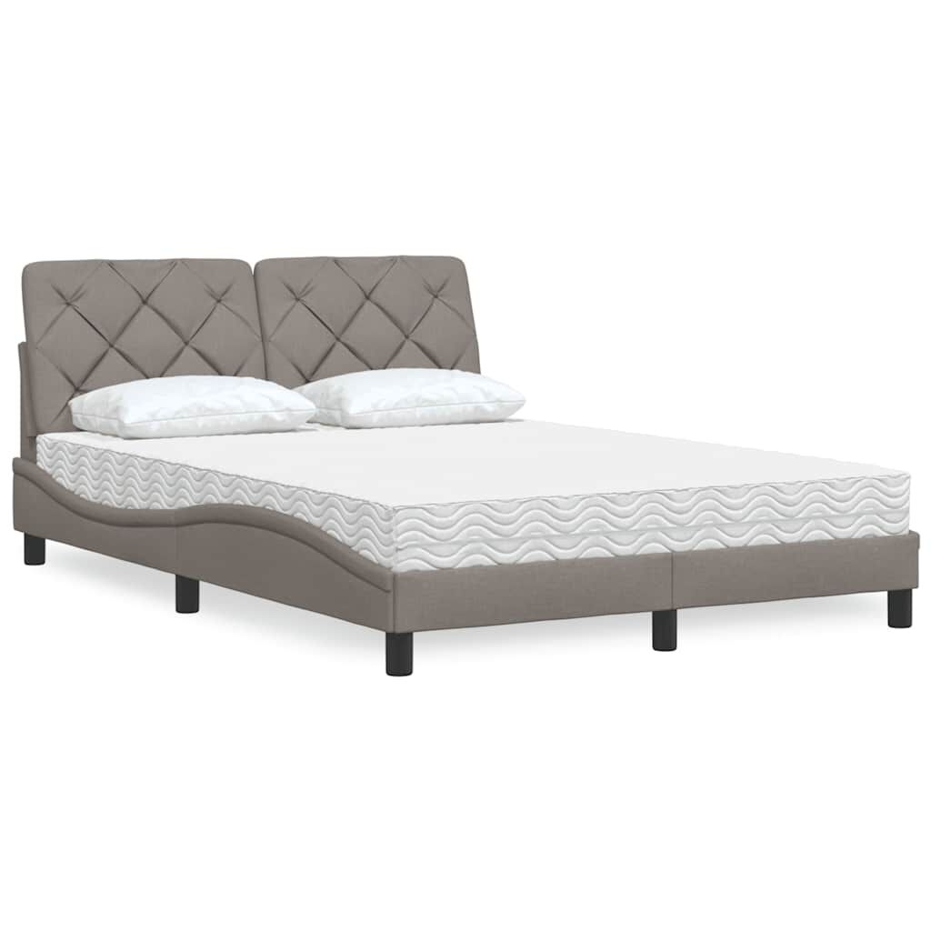 vidaXL Κρεβάτι Taupe 140x190 εκ. Υφασμάτινο