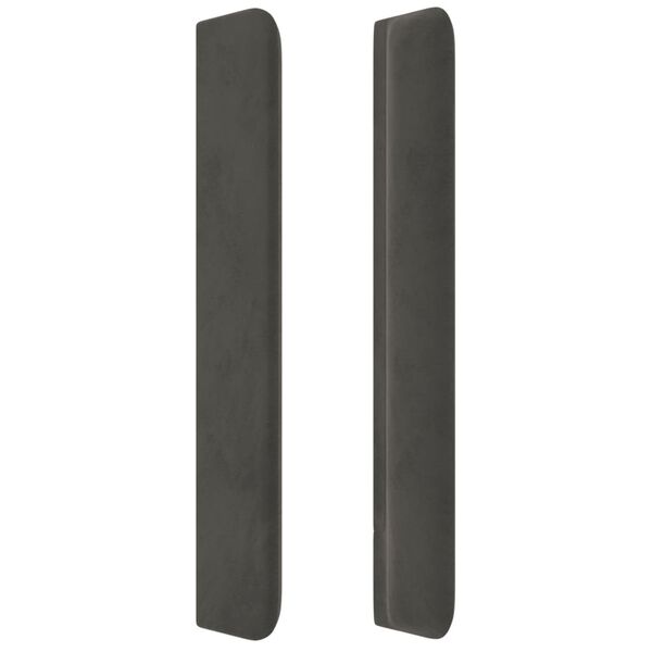 vidaXL Κεφαλάρι με Πτερύγια Σκούρο Γκρι 103x16x118/128 εκ.Βελούδινο