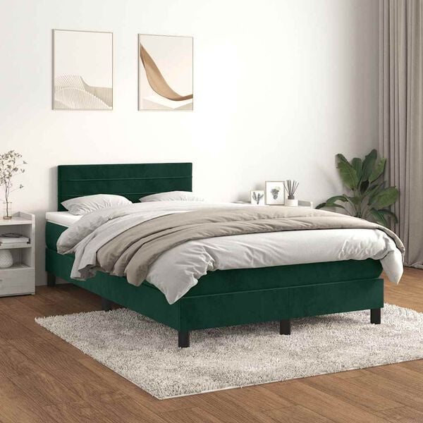vidaXL &Kappa;&rho;&epsilon;&beta;ά&tau;&iota; Boxspring &mu;&epsilon; &Sigma;&tau;&rho;ώ&mu;&alpha; &Sigma;&kappa;&omicron;ύ&rho;&omicron; &Pi;&rho;ά&sigma;&iota;&nu;&omicron; 120x190&epsilon;&kappa;. &Beta;&epsilon;&lambda;&omicron;ύ&delta;&iota;&nu;&omicron;