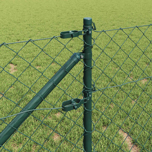 vidaXL Φράχτης από αλυσίδα με στήλες Πράσινο 0.8 x 25 m Ατσάλι