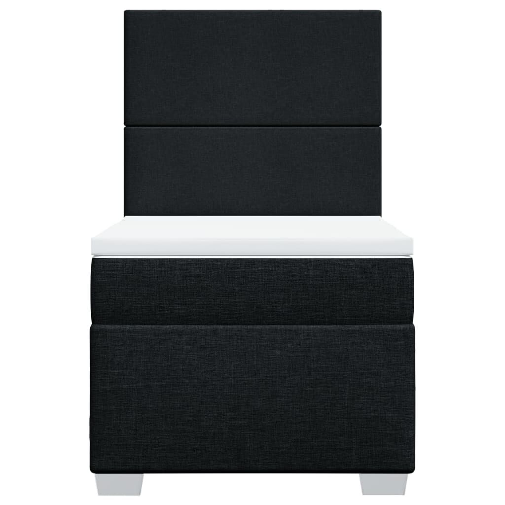 vidaXL Κρεβάτι Boxspring με Στρώμα Μαύρο 80 x 200 εκ. Υφασμάτινο