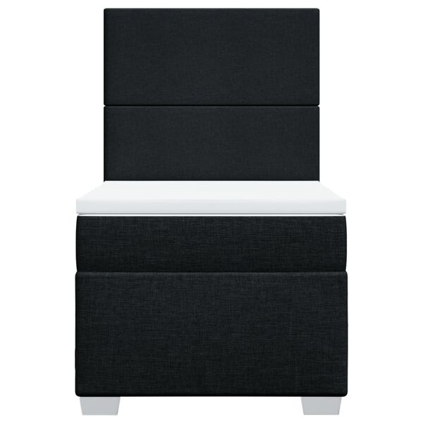vidaXL Κρεβάτι Boxspring με Στρώμα Μαύρο 80 x 200 εκ. Υφασμάτινο