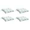 vidaXL Μαξιλάρια Καρέκλας 4 τεμ. Σχέδιο Φύλλων 50x50x7 εκ. Υφασμάτινα