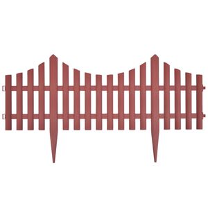 vidaXL Διαχωριστικό Γκαζόν Φράχτης Καφέ 17 Τεμ. / 10 μ.