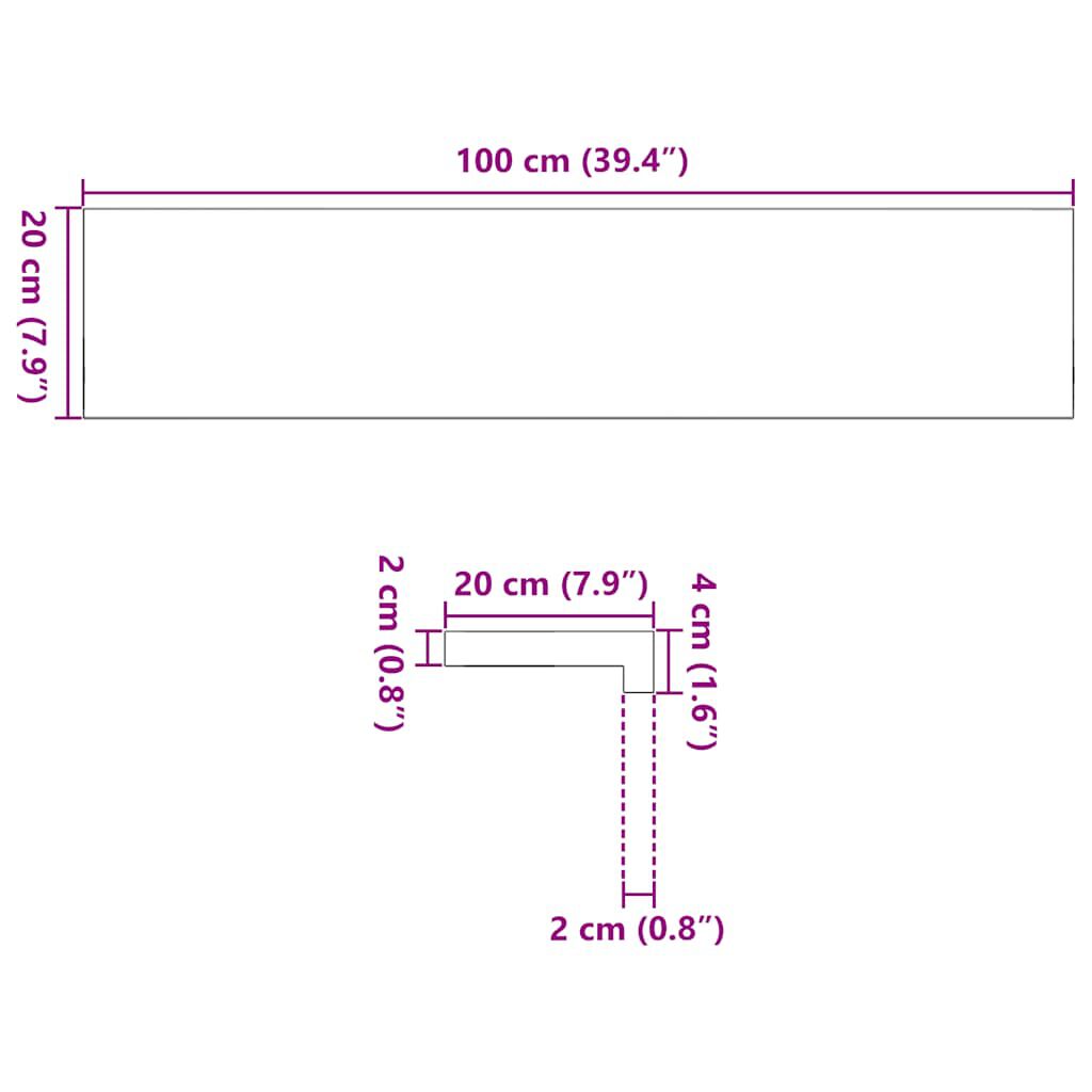 vidaXL Περβάζια παραθύρων 2 τεμ. Σκ. Καφέ 100x20x2εκ. Μασίφ Ξύλο Δρυός