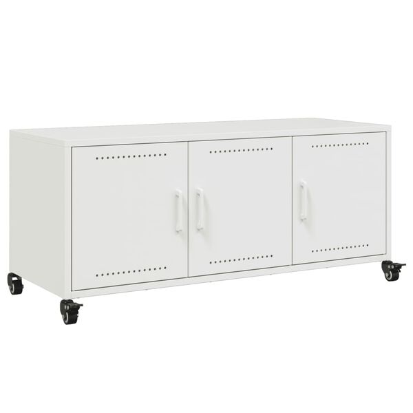 vidaXL Έπιπλο Τηλεόρασης Λευκό 100,5x39x43,5 εκ. Ατσάλι