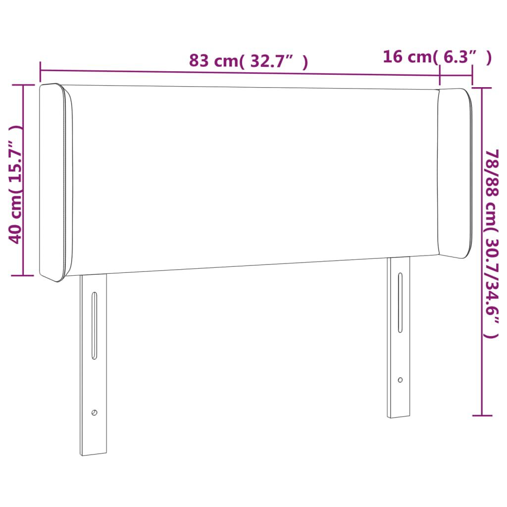 vidaXL Κεφαλάρι με Πτερύγια Ροζ 83x16x78/88 εκ. Βελούδινο