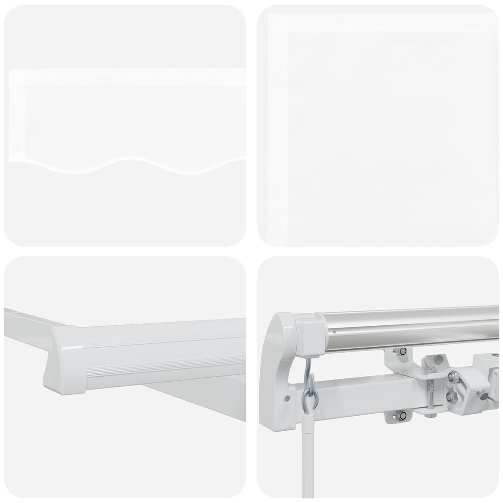 vidaXL Χειροκίνητη Ανασυρόμενη Τέντα Λευκή 450x300 cm