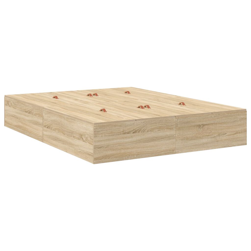 vidaXL Κρεβάτι Αποθήκευσης Σονομα Δρυς 140x200 εκ