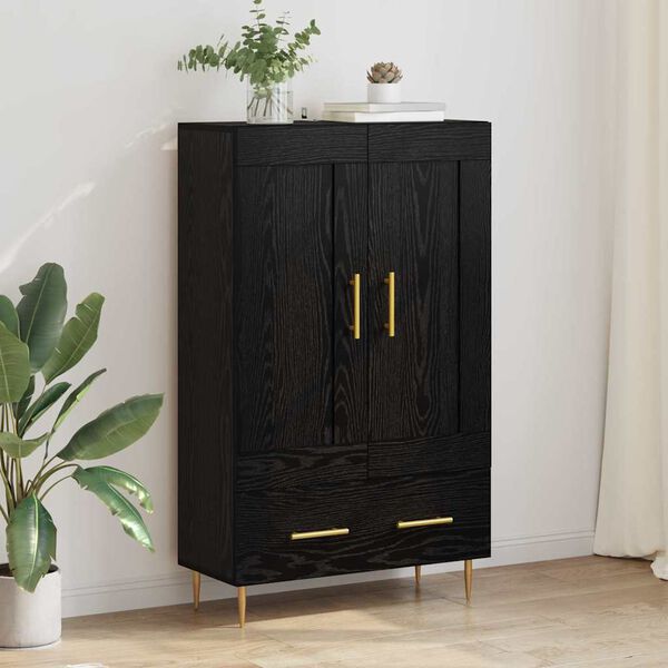 vidaXL Highboard &Mu;&alpha;ύ&rho;&eta; &Omicron;&xi;&upsilon;ά 69,5 x 31 x 115 &epsilon;&kappa;. &Epsilon;&pi;&epsilon;&xi;&epsilon;&rho;&gamma;&alpha;&sigma;&mu;έ&nu;&omicron; &xi;ύ&lambda;&omicron;