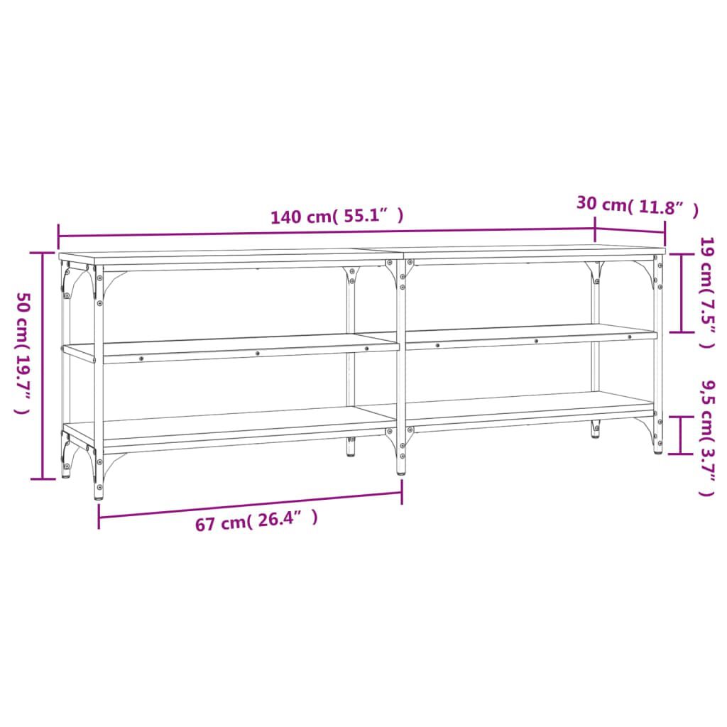 vidaXL Έπιπλο Τηλεόρασης Καπνιστή Δρυς 140x30x50 εκ. Επεξ. Ξύλο