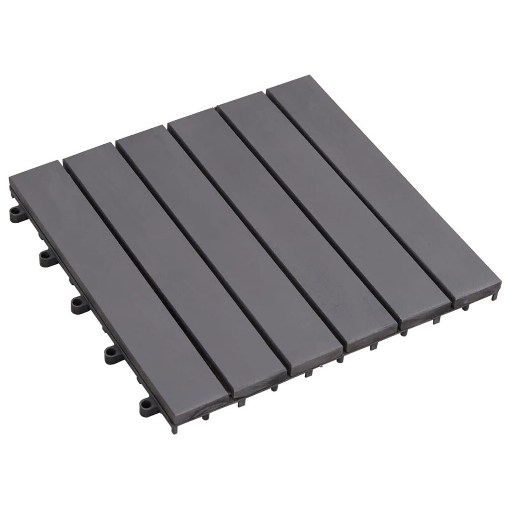 vidaXL Πλακάκια Deck 30 τεμ. Γκρι Πατίνα 30x30 εκ. Μασίφ Ξύλο Ακακίας