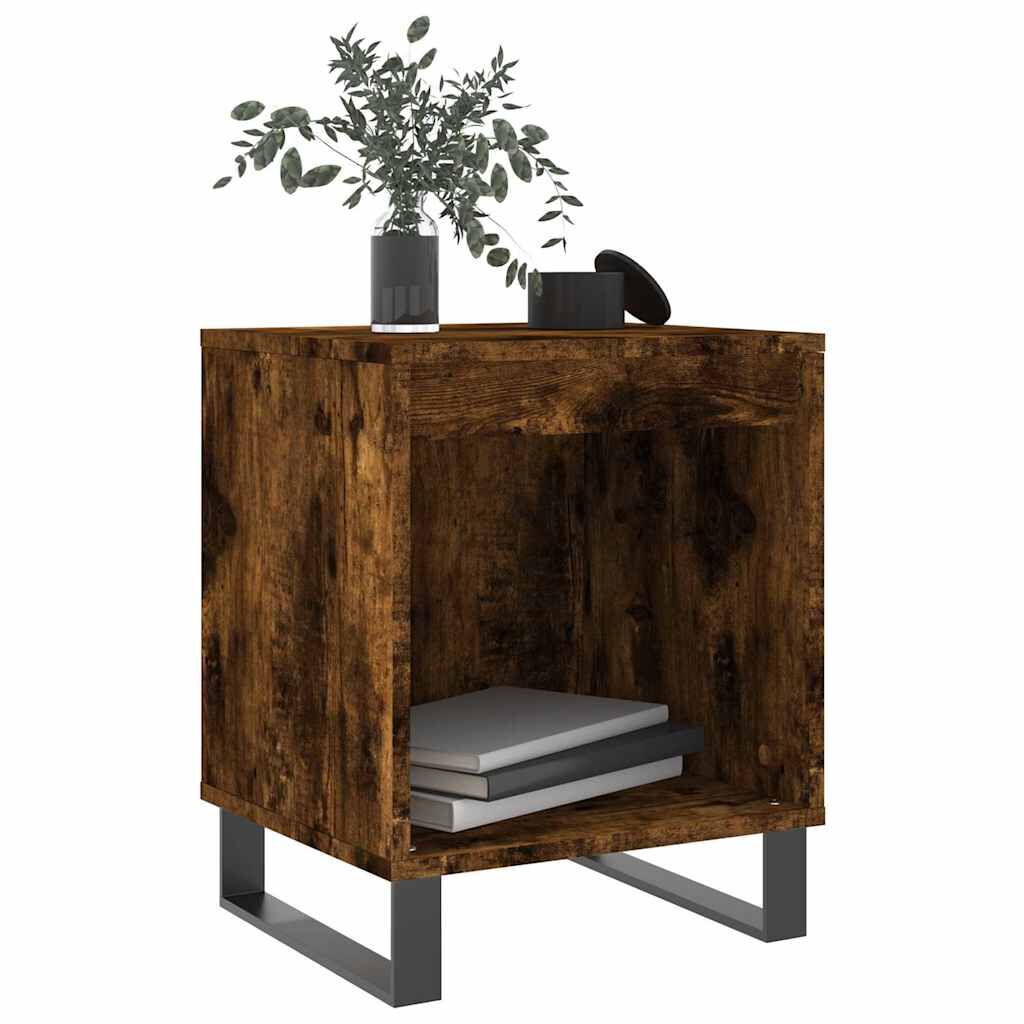 vidaXL Κομοδίνο Καπνιστή Δρυς 40 x 35 x 50 εκ. από Επεξεργ. Ξύλο
