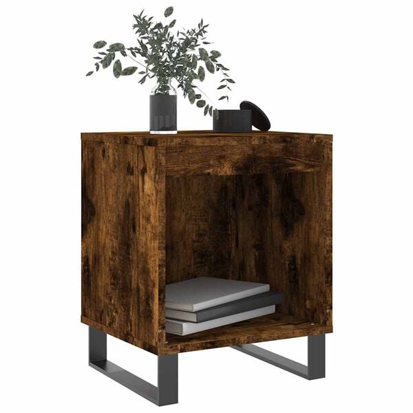 vidaXL Κομοδίνο Καπνιστή Δρυς 40 x 35 x 50 εκ. από Επεξεργ. Ξύλο