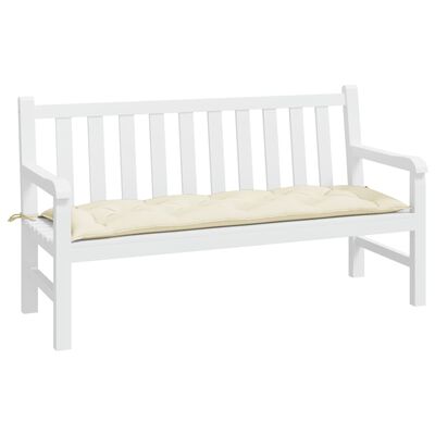 vidaXL Μαξιλάρι για Παγκάκι Κήπου Λευκό Κρεμ 150x50x7 εκ. Υφασμάτινο