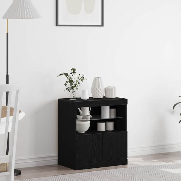 vidaXL Πλαϊνό γραφείο Μαύρο 60 x 37 x 67 εκ Επεξεργασμένο ξύλο