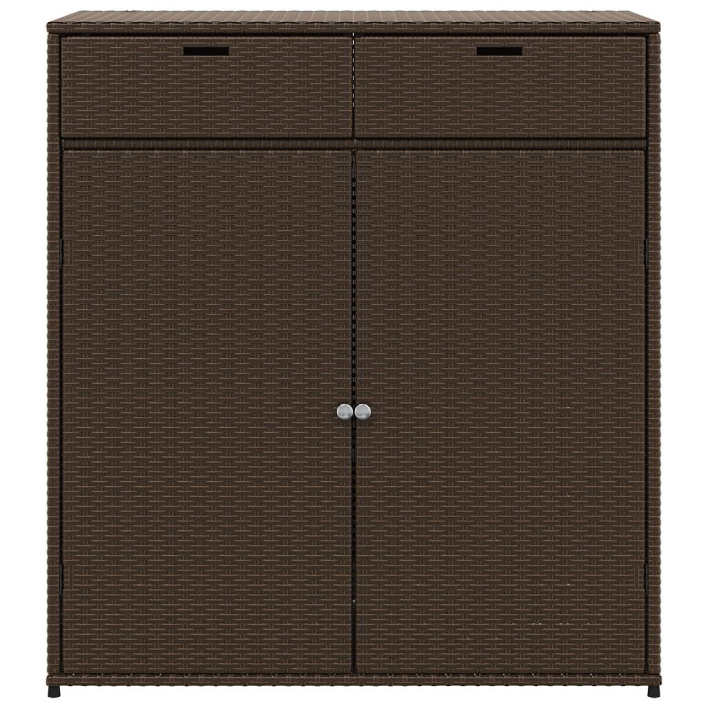 vidaXL Ντουλάπι Αποθήκευσης Κήπου Καφέ 105x55x113 εκ. Συνθετικό Ρατάν