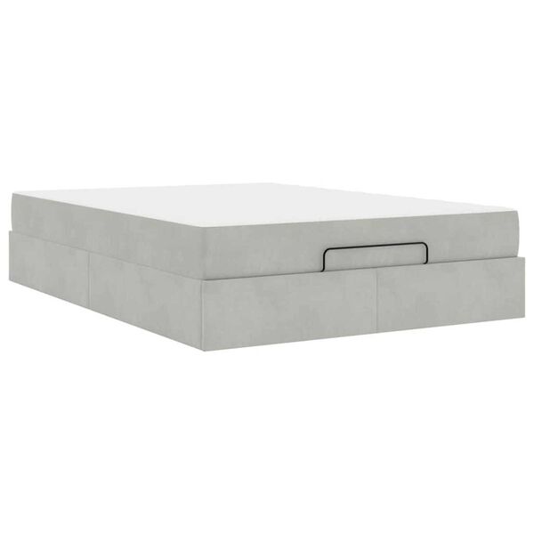 vidaXL Σκελετός Κρεβατιού Ανοιχτό γκρι 160 x 200 cm Βελούδο