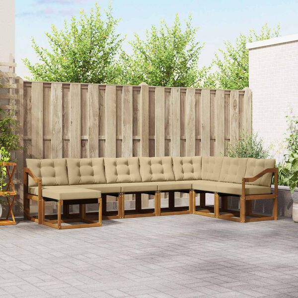 vidaXL &Sigma;&epsilon;&iota;&rho;ά &Kappa;&alpha;&nu;&alpha;&pi;έ &Epsilon;&xi;&omega;&tau;&epsilon;&rho;&iota;&kappa;&omicron;ύ &mu;&epsilon; &mu;&alpha;&xi;&iota;&lambda;ά&rho;&iota; 8 pcs &Phi;&upsilon;&sigma;&iota;&kappa;ό &kappa;&alpha;&iota; &Mu;&pi;&epsilon;&zeta;