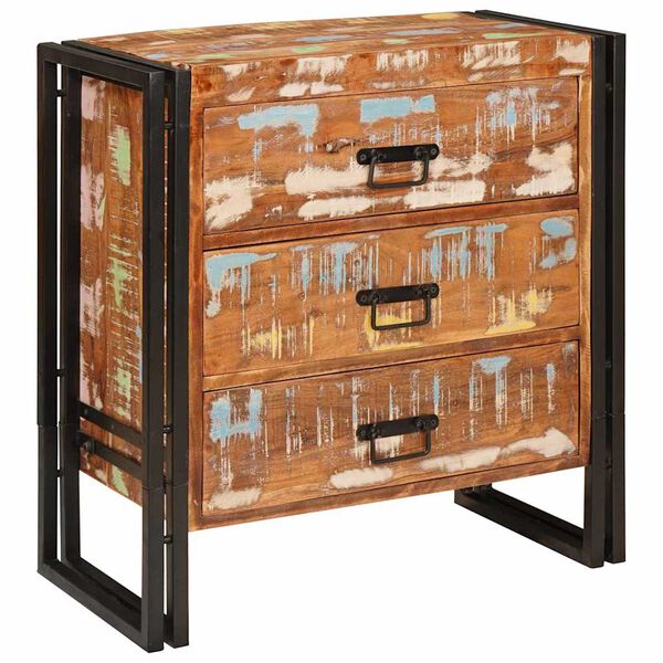vidaXL Πλαϊνό γραφείο Καφέ 66 x 33 x 70 εκ. Μασίφ ανακυκλωμένο ξύλο
