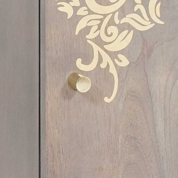vidaXL Πλαϊνό γραφείο με ράφι Γκρι και Χρυσό 40 x 33.5 x 75 εκ