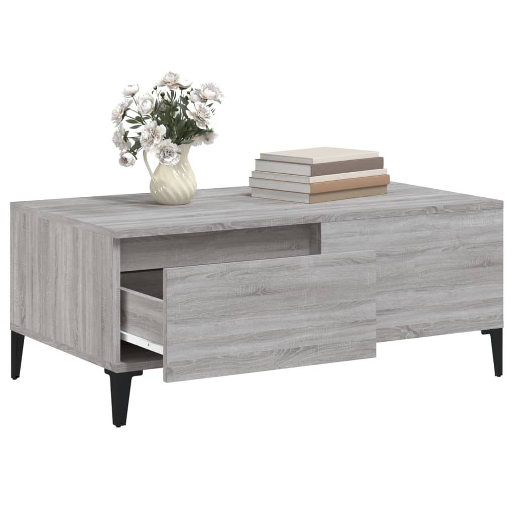 vidaXL Τραπεζάκι Σαλονιού Γκρι Sonoma 90x50x36,5εκ. Επεξεργασμένο Ξύλο