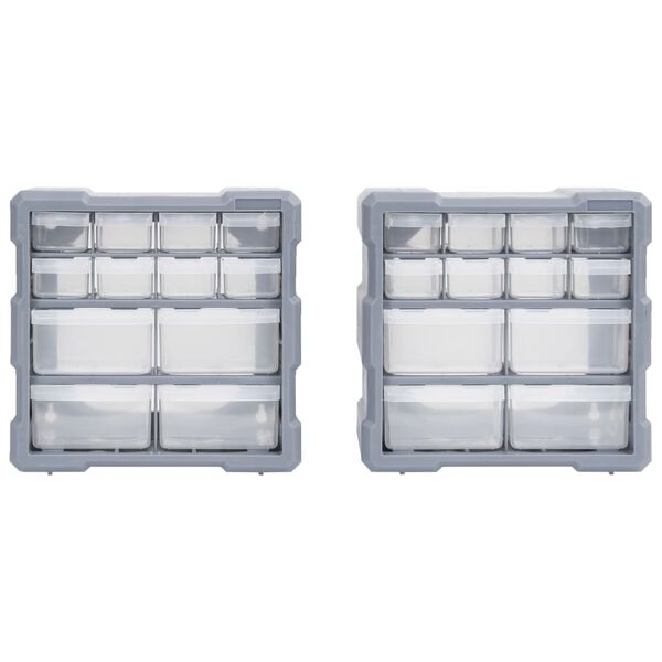 vidaXL Κουτιά Αποθήκευσης 2 τεμ. με 12 Συρτάρια 26,5 x 16 x 26 εκ.